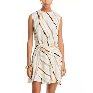 A.L.C. Delia Striped Mini Dress in Mint Multi - Size 2